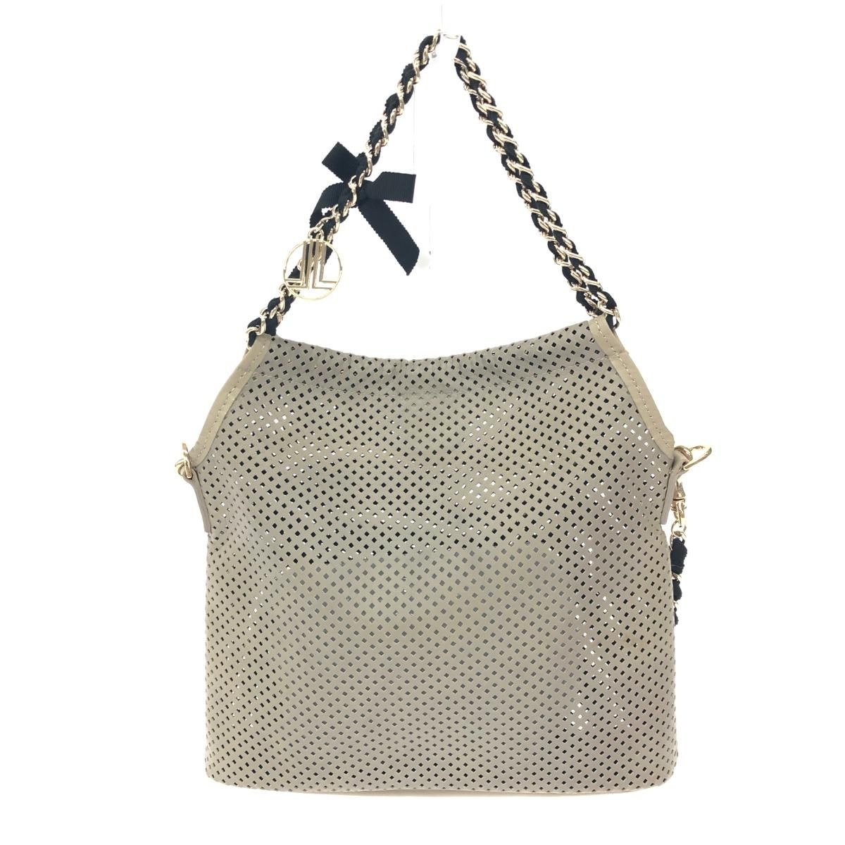 良好 LANVIN en Bleu ランバンオンブルー ショルダーバッグ グレージュ 
