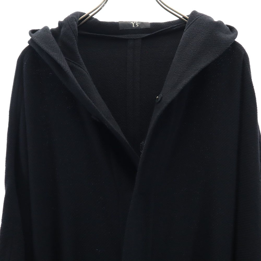 ワイズ ウール 長袖 フリンジ ポンチョ 1 ブラック Y's コート