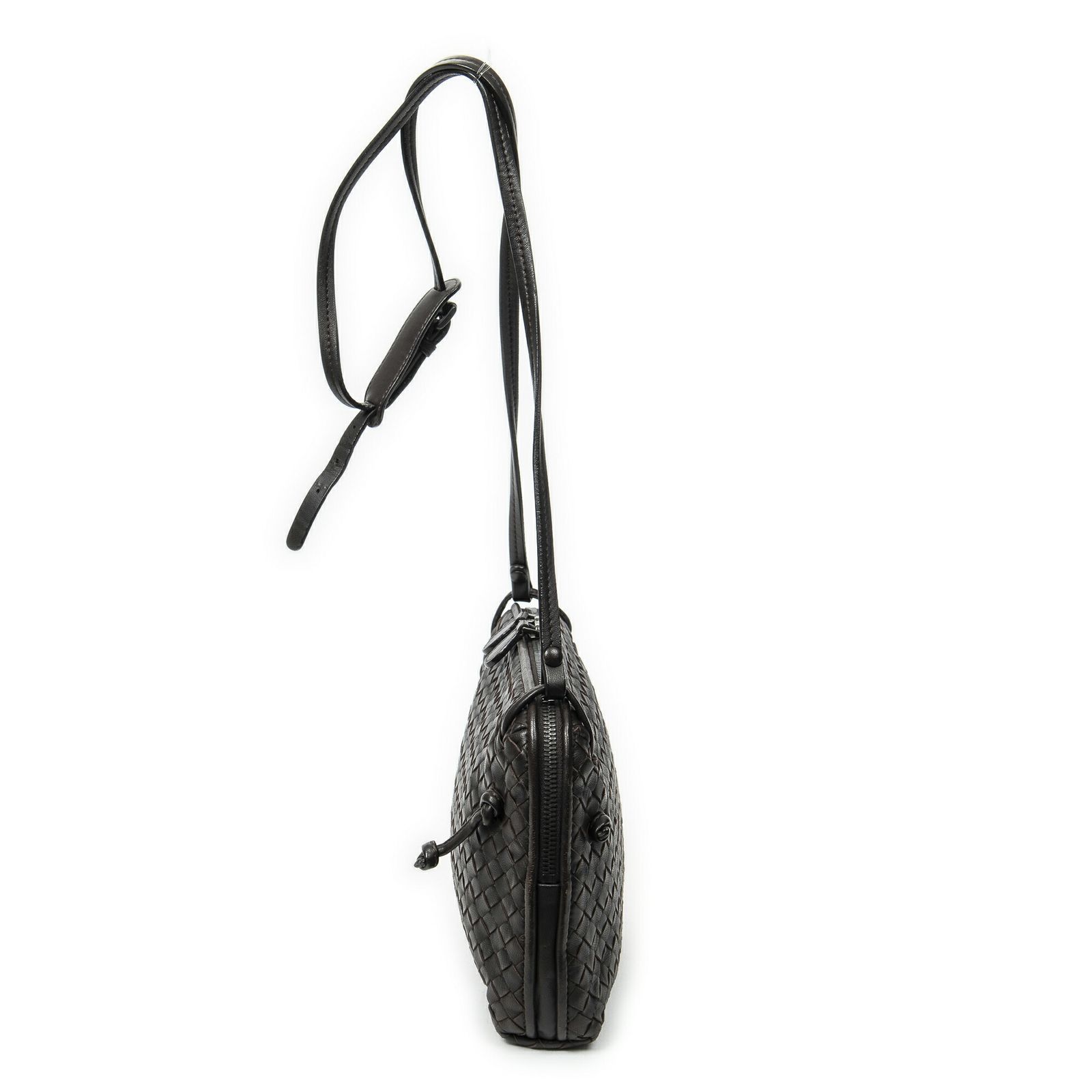 ボッテガヴェネタノディーニ クロスボディダークブラウンイントレチャートレザーA