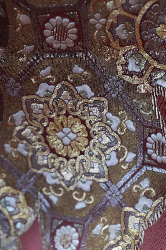 作家もの 色留袖 スワトウ刺繍 銀閣寺 風景模様 梅 金糸 着物 014a 横長 d 