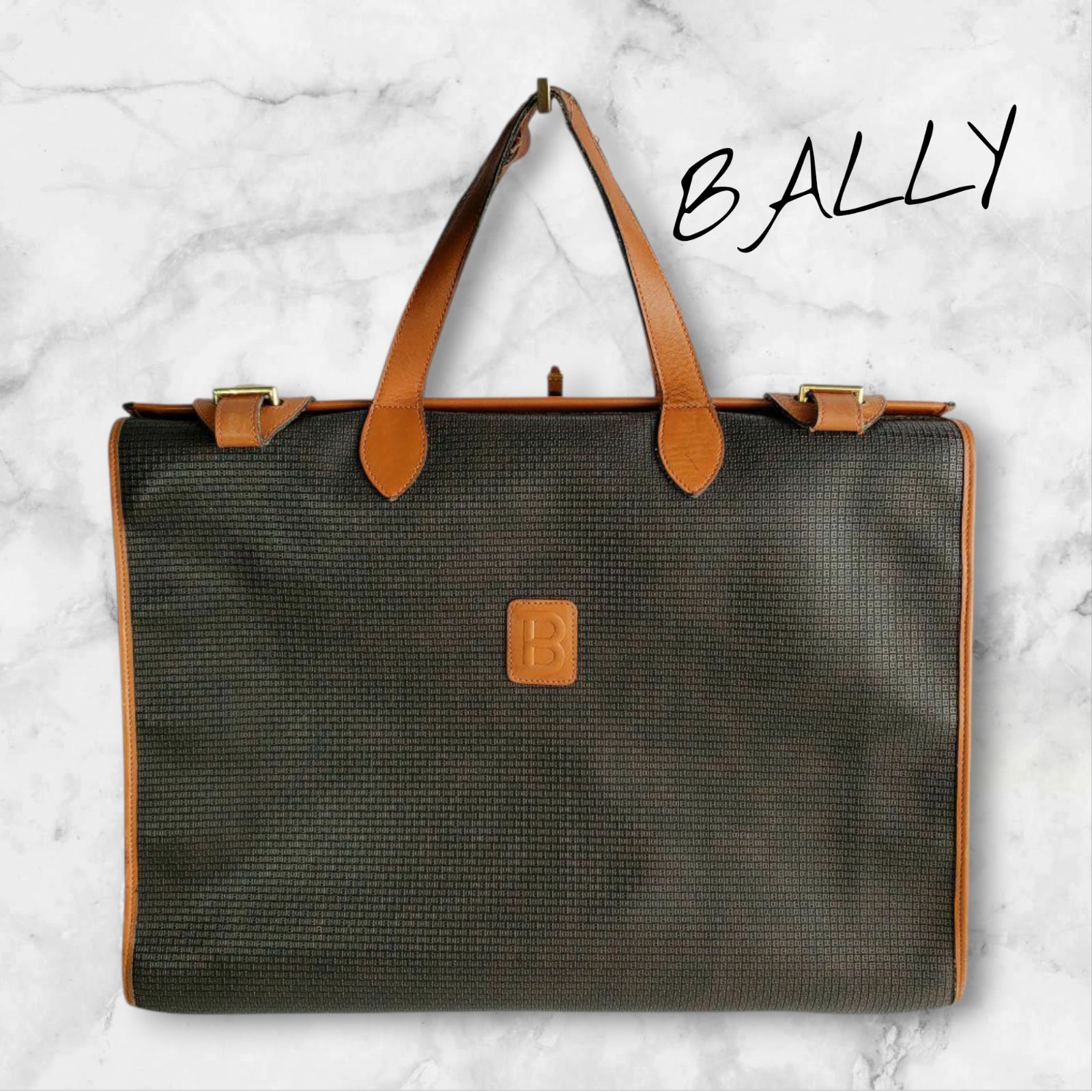 中古【BALLY】バリー ビジネスバッグ A3収納可 大容量 トート 出張 