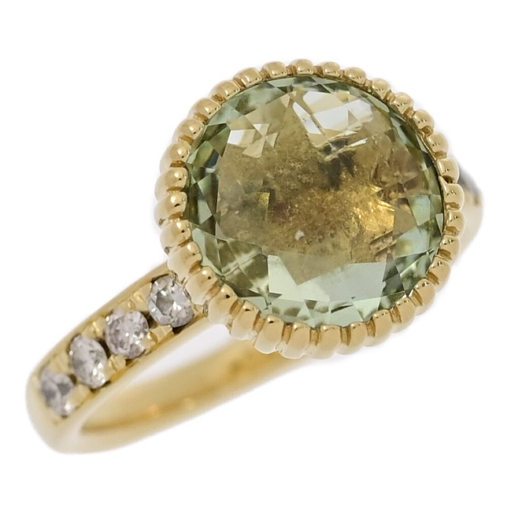 veretta 8va K18ゴールド グリーンアメジスト ダイヤモンド リング