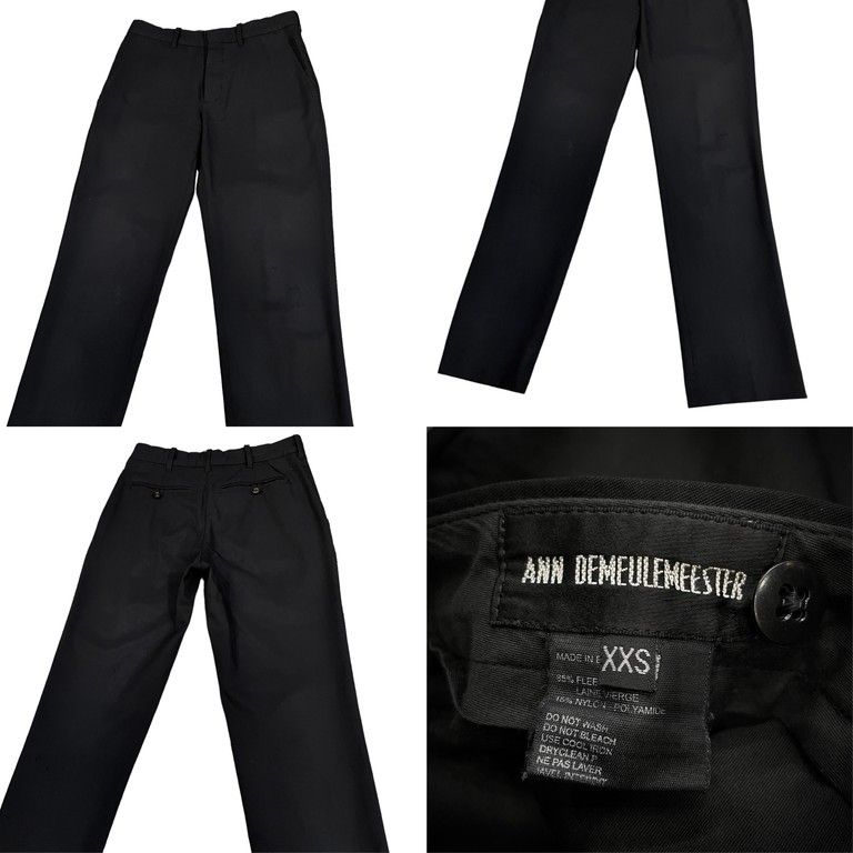 ANN DEMEULEMEESTER 00s ウールギャバジンボンテージスラックスパンツ