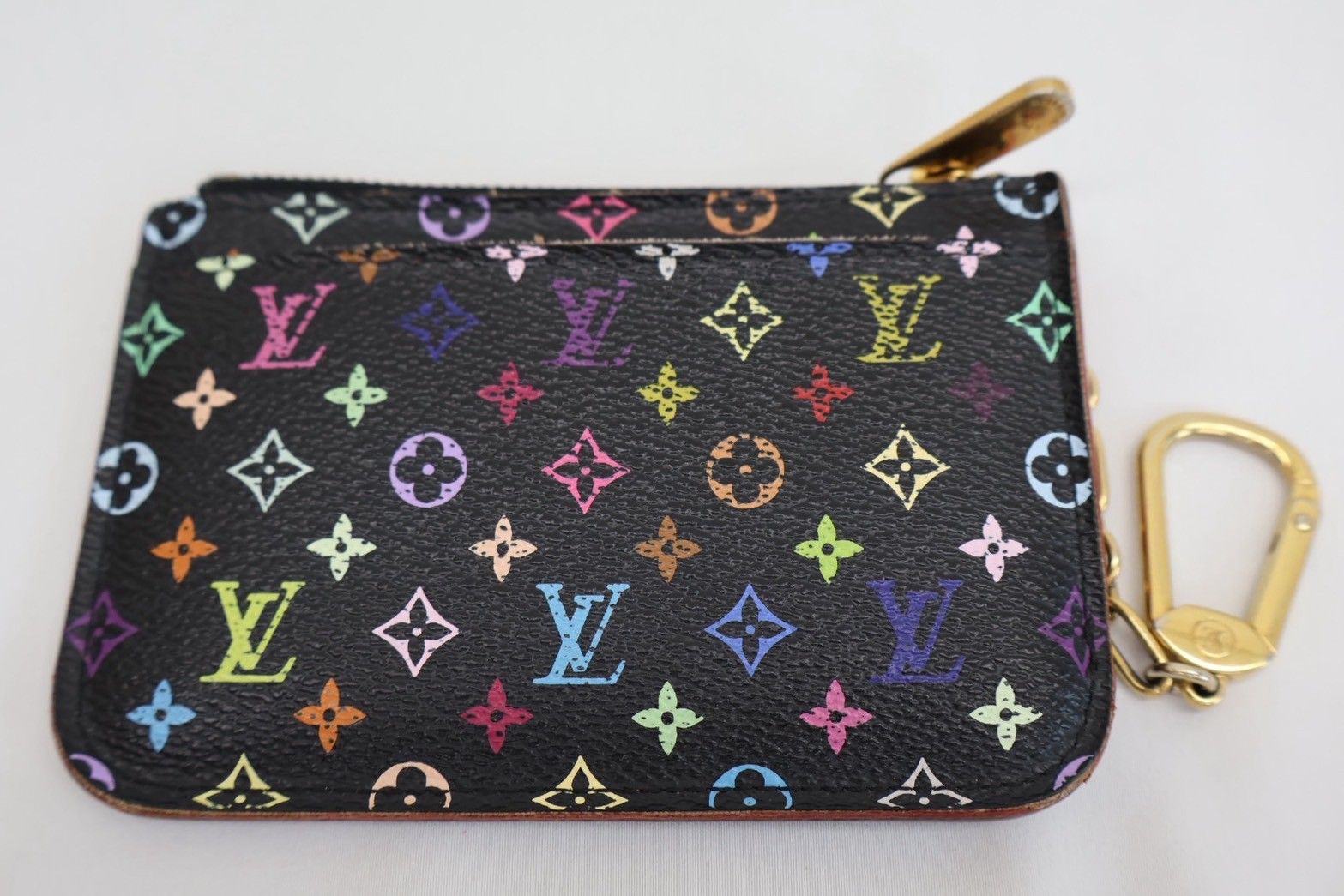 LOUIS VUITTON ポシェットクレ コインケース ノワール M93735 ブラック マルチ ゴールド金具 キャンバス レザー CA4102
