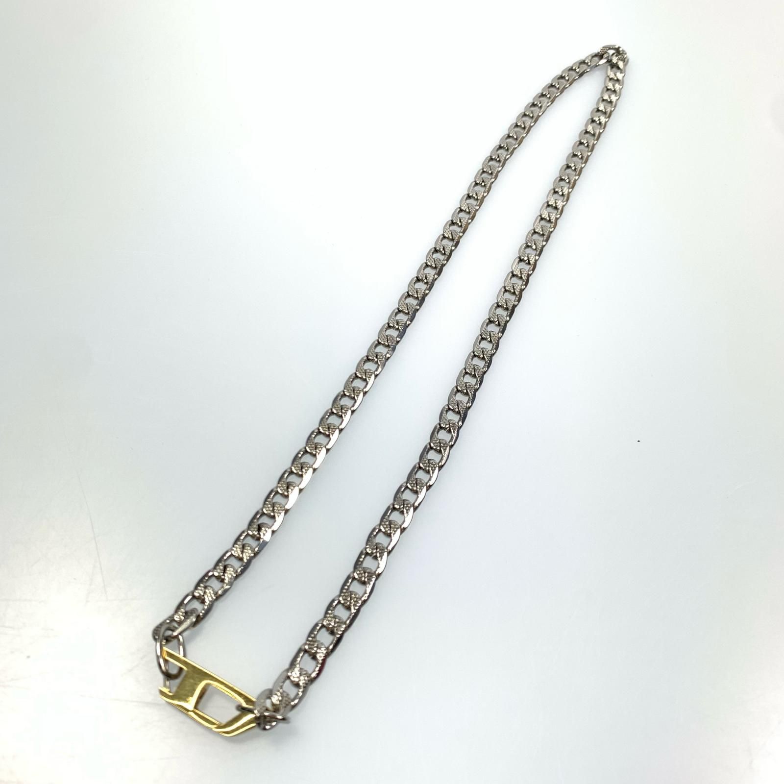 DIESEL シルバー ゴールド ネックレス DX1343040 新品未使用！ ディーゼル ネックレス DIESEL DX1343040 ペンダント メンズ
