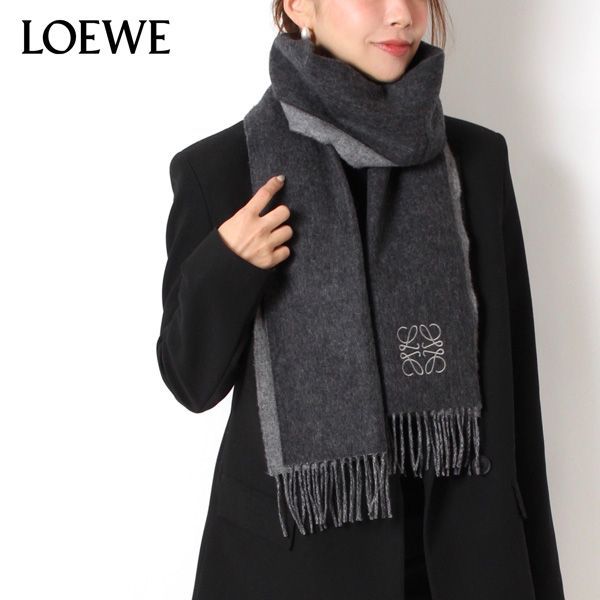 24SSモデル ロエベ LOEWE レディース ANAGRAM SCARF アナグラムバイカラー スカーフマフラー【BLACK/GREY】  F810250X01 1114/【2024SS】goods - メルカリ