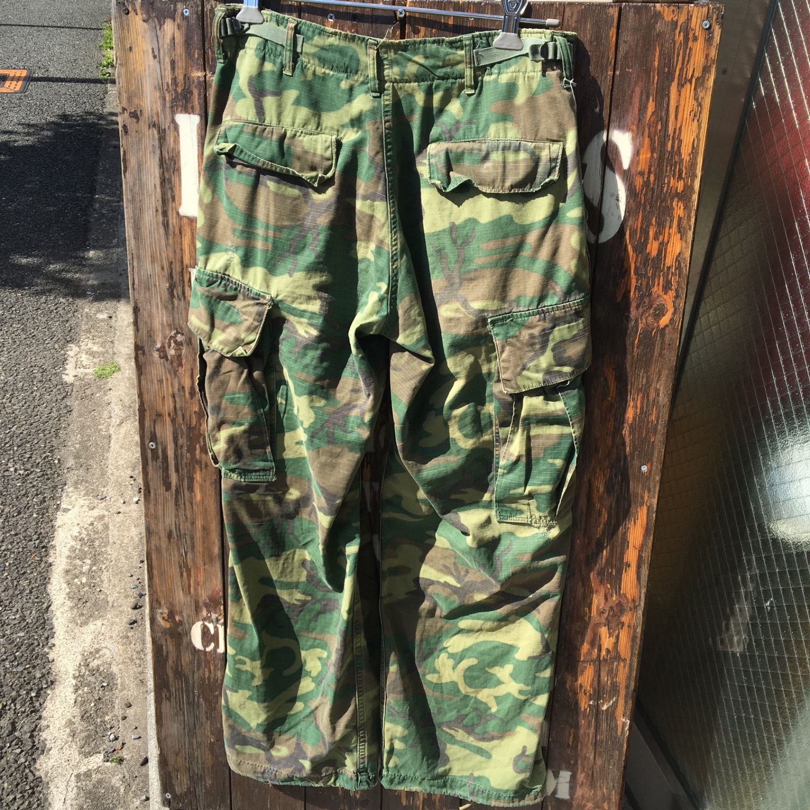 60's Vintage【US ARMY】ERDL ジャングルファティーグ ミリタリーカーゴパンツ グリーンリーフ ＮＡＭ戦リーフ◆Size：US-S-S