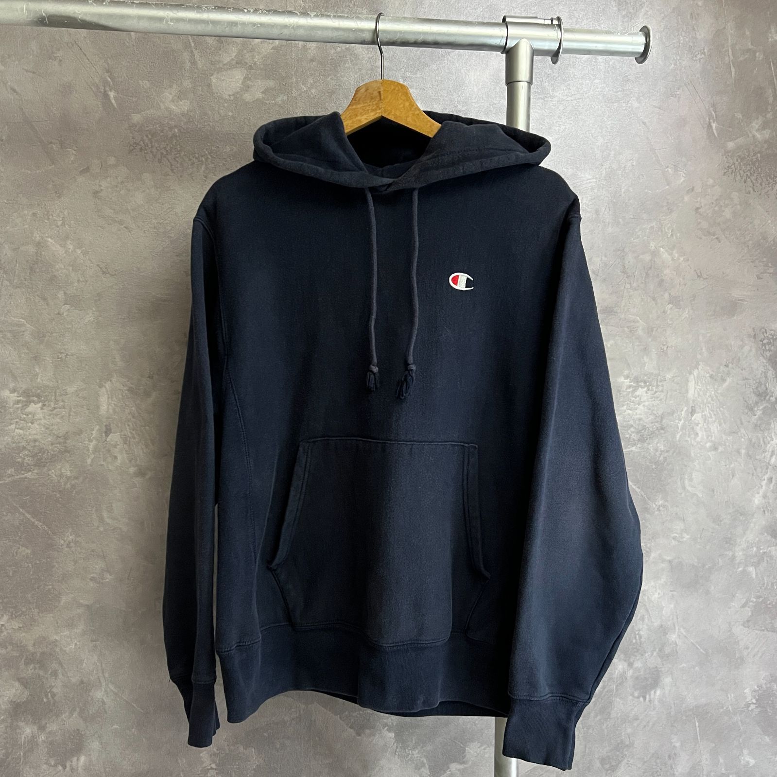 Champion リバースウィーブ パーカー ネイビー サイズM - メルカリ