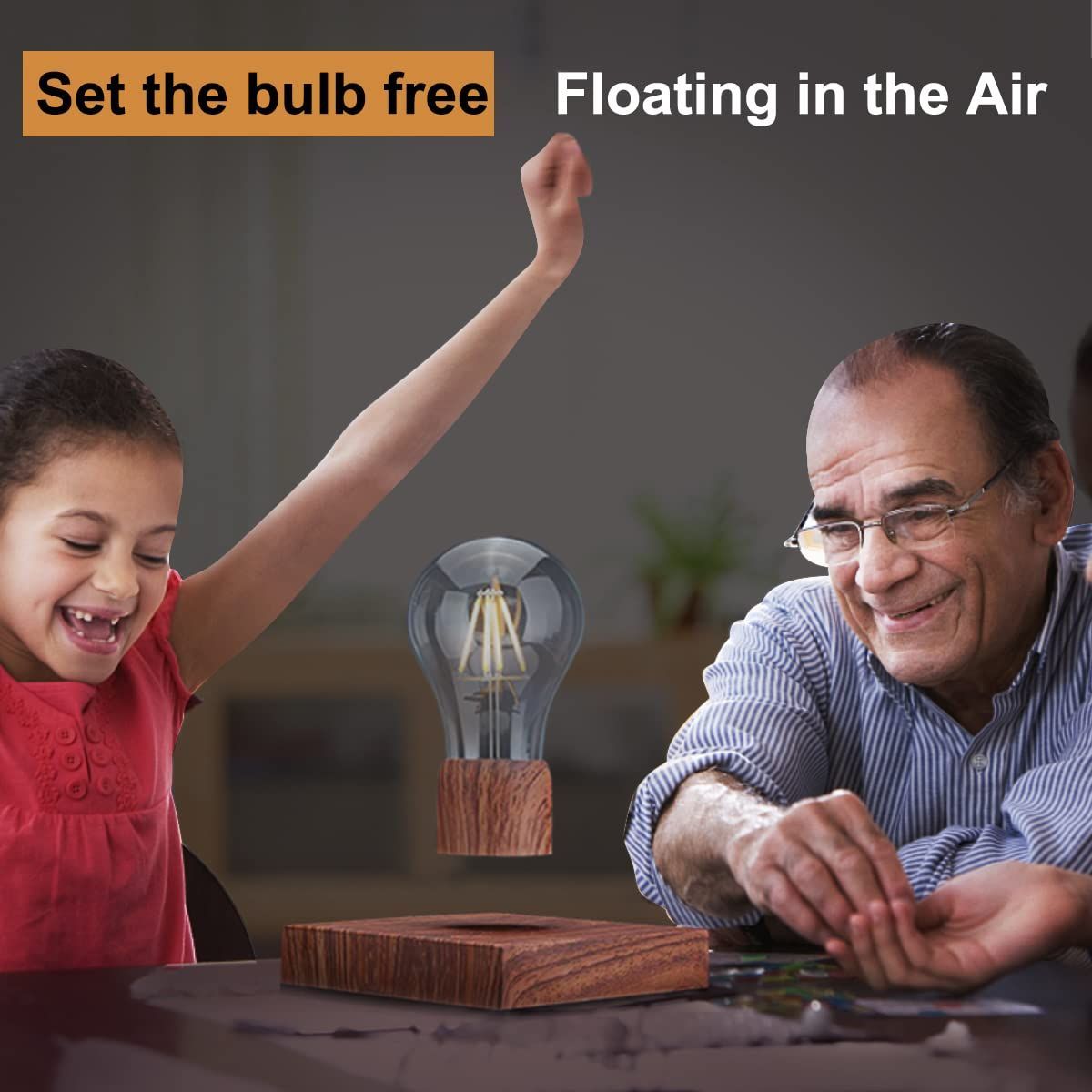 電球ランプを浮遊させる 360度の回転は接触制御を用いるLEDの電球を浮遊させる磁気浮上電球夜ライト