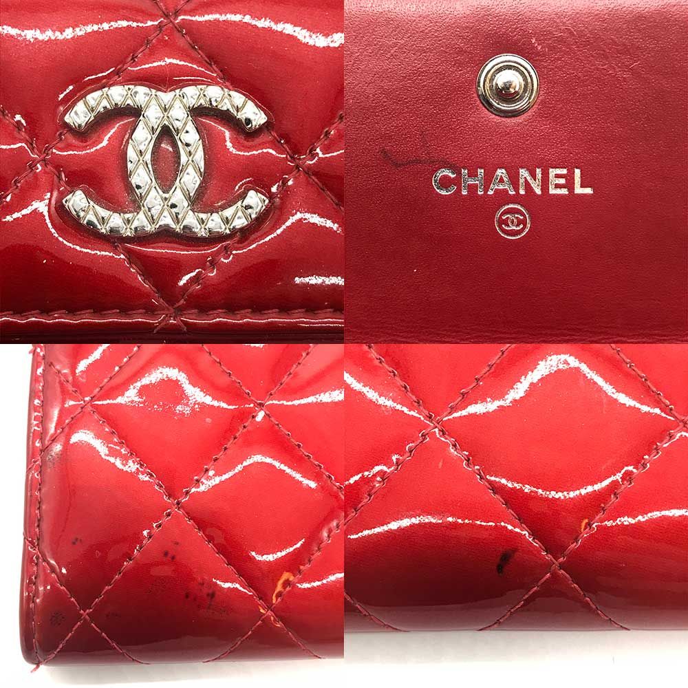 CHANEL長財布 マトラッセ エナメル 赤茶 ボルドー CHANEL長財布 マトラッセ エナメル 赤茶 ボルドー - メルカリ