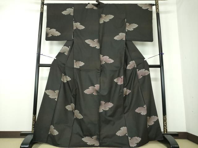 平和屋着物○本場大島紬 風景花文 正絹 逸品 DAAU5627ps