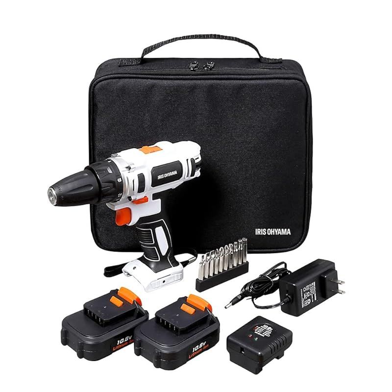 アイリスオーヤマ 充電式ドライバドリル JCD28-C ケース付き 0