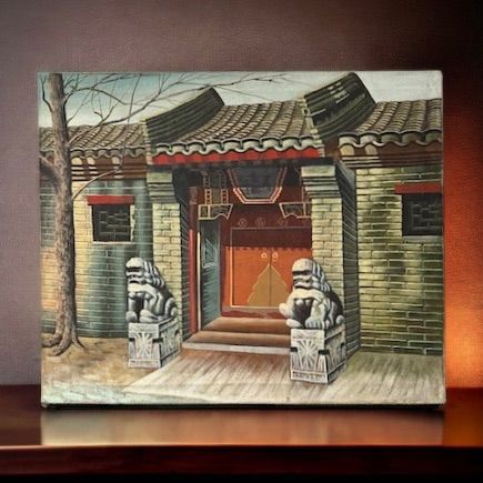 油絵 アンティーク 絵画 油絵 油彩 板絵 古い 戦前 古道具 -古い 絵画