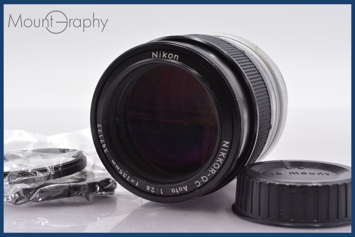 上 ニコン Nikon NIKKOR-Q.C Auto 135mm F2.8 非Ai 前後キャップ-レンズフィルター付 完動 同梱可 mj5177