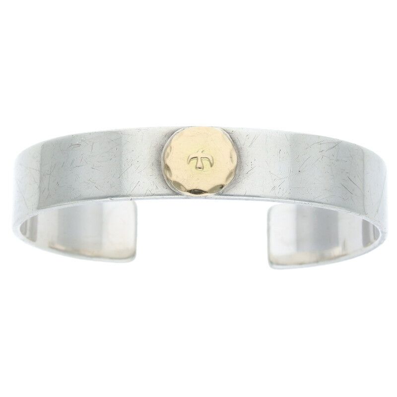 goro'sゴローズダブルローズ付き平打ちバングル サイズM ダブルローズ