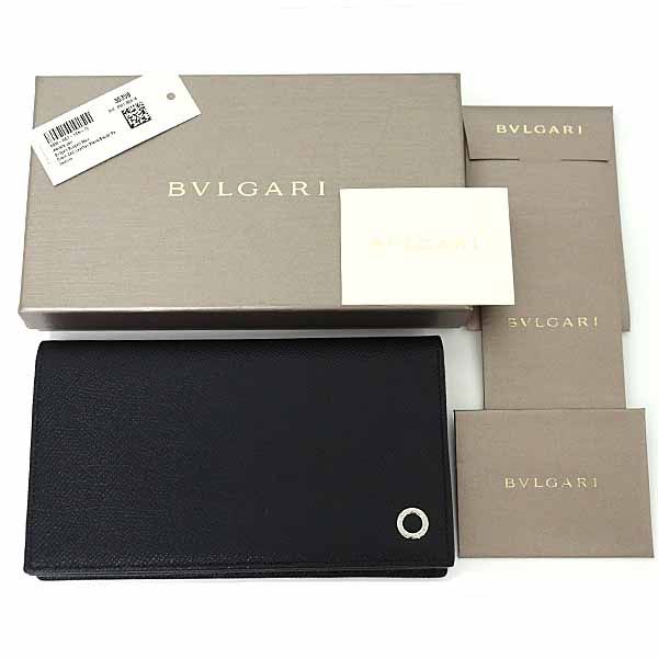 BVLGARI　ブルガリ　長財布　カーフレザー　折財布　ダークブラウン 04w4536▽\u203b中古BVLGARI ブルガリ 長財布 二つ折り メンズ 283810