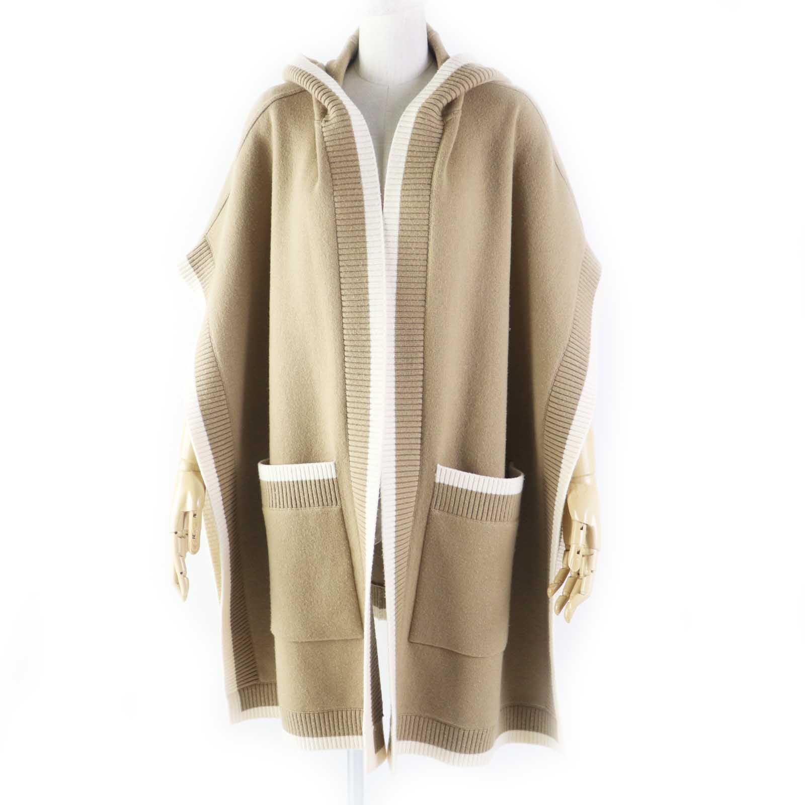 美品◎BURBERRY バーバリー 8031582 ウール カシミヤ バックロゴ  