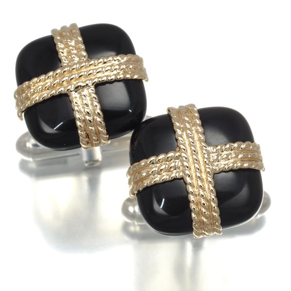 ティファニー Tiffany & Co カフス K14YG マラカイト グリーン