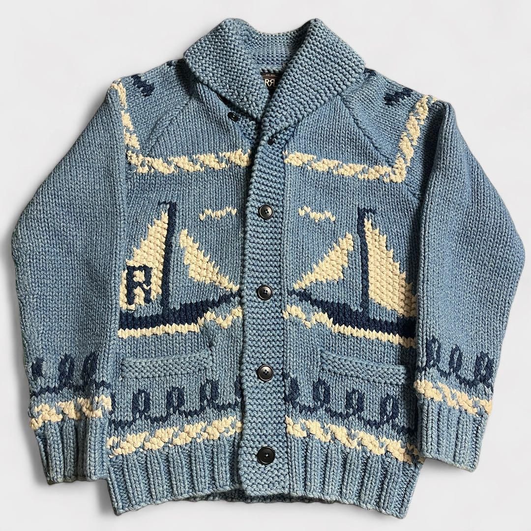 RRL INDIGO SHAWLCOLLAR CARDIGAN ヨット柄 2000000007540