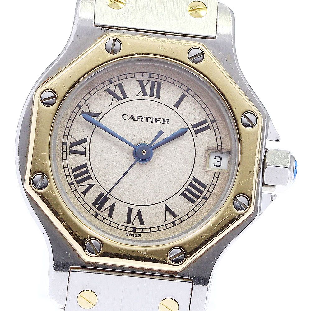 カルティエ CARTIER サントスオクタゴンSM デイト クォーツ レディース