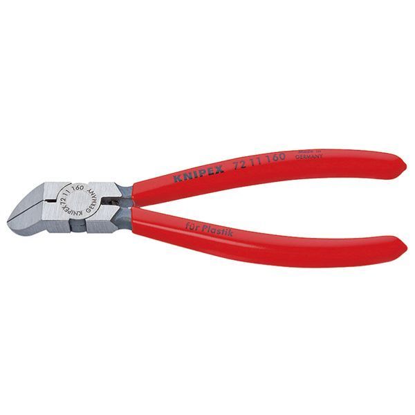 KNIPEX クニペックス プラスチック用ニッパー 45゜ プラスチックコーティング 全長160mm 7211-160