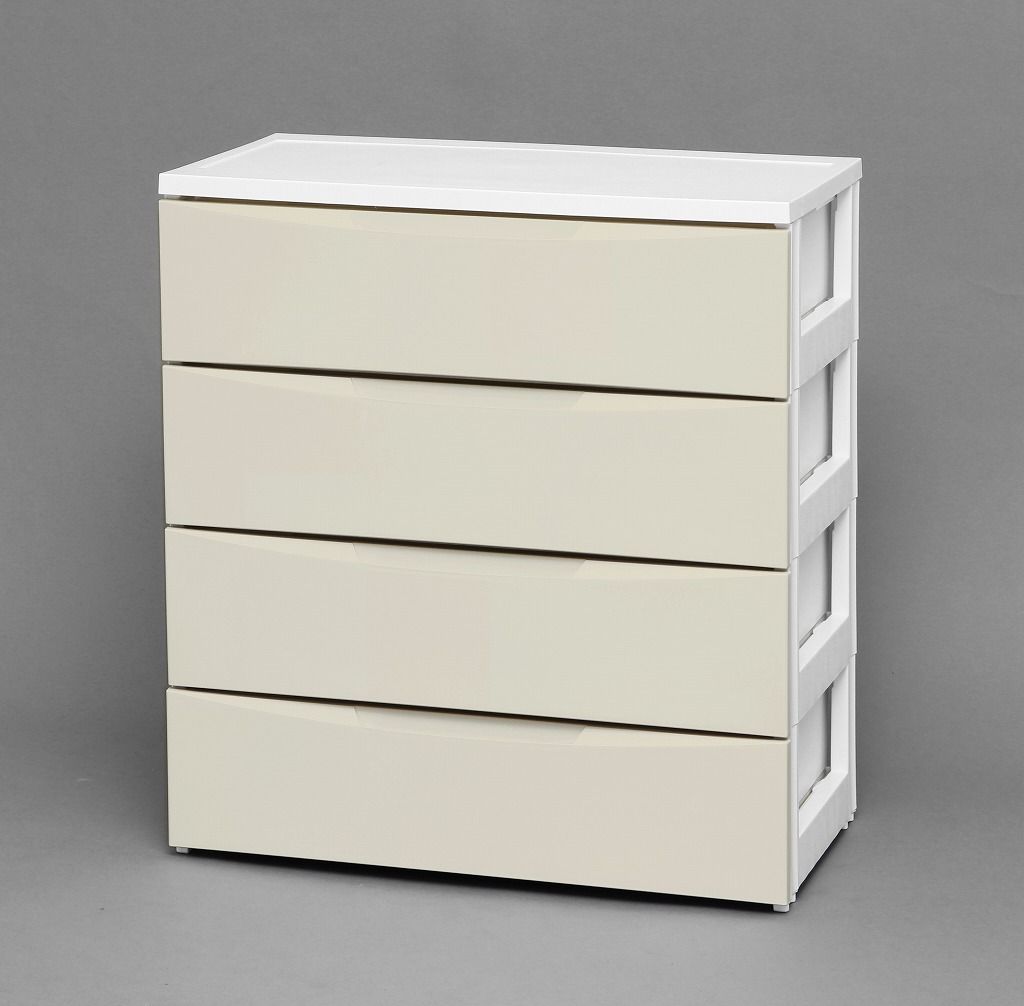 アイリスオーヤマ チェスト ワイド 4段 幅72.5×奥行41.5×高さ81cm ホワイト アイボリー COD-724 IRIS OHYAMA