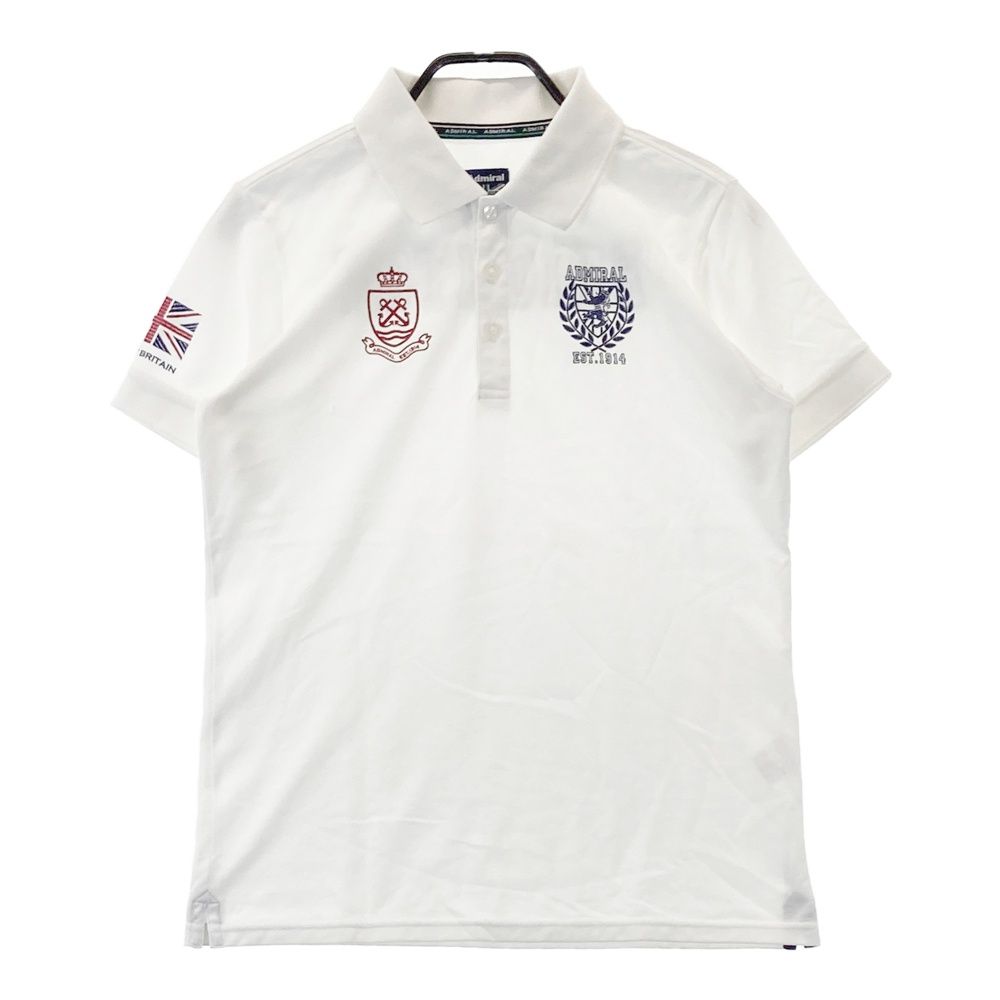 サイズ：L ADMIRAL アドミラル 半袖ポロシャツ ホワイト系