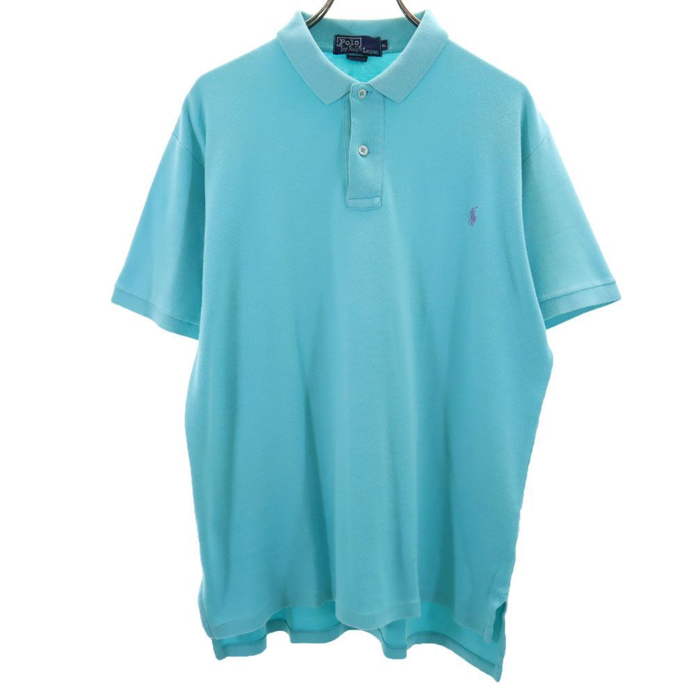 ポロバイラルフローレン 半袖 ポロシャツ XL ターコイズ系 Polo by Ralph Lauren メンズ 古着 【240410】 メール便可