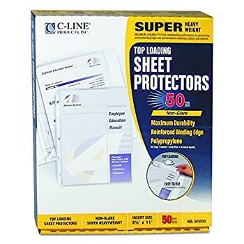 C-line Top Loading Recycled Sheet Protectors - Letter Size 8.5x11 Inches, Clear Polypropylene, 100 Per Box