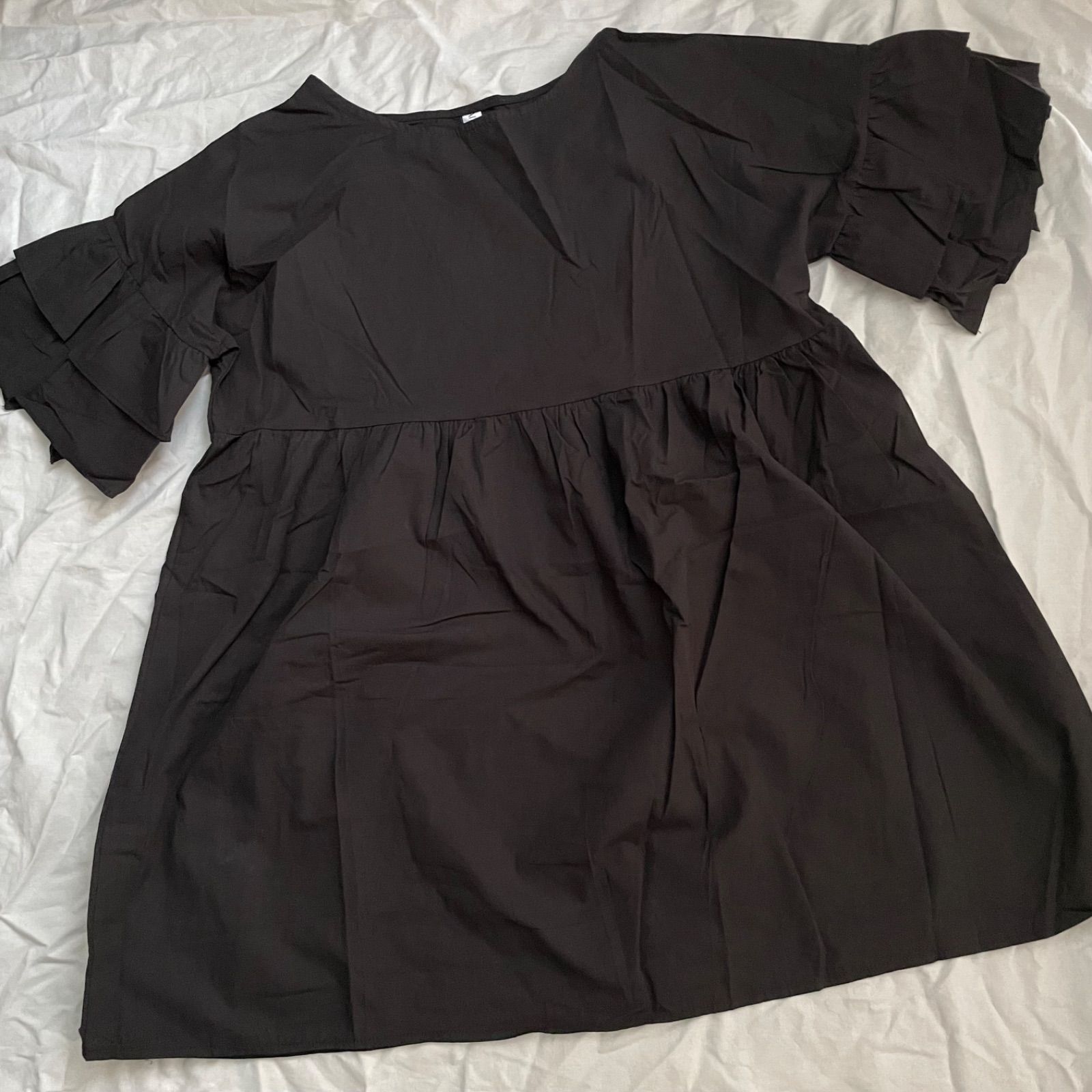 秋冬女子会デートに◎ミニ丈シンプルフリル袖ワンピース⭐︎ SLY | OPEN SHOULDER CUT ショートワンピース (ワンピース(ミニ