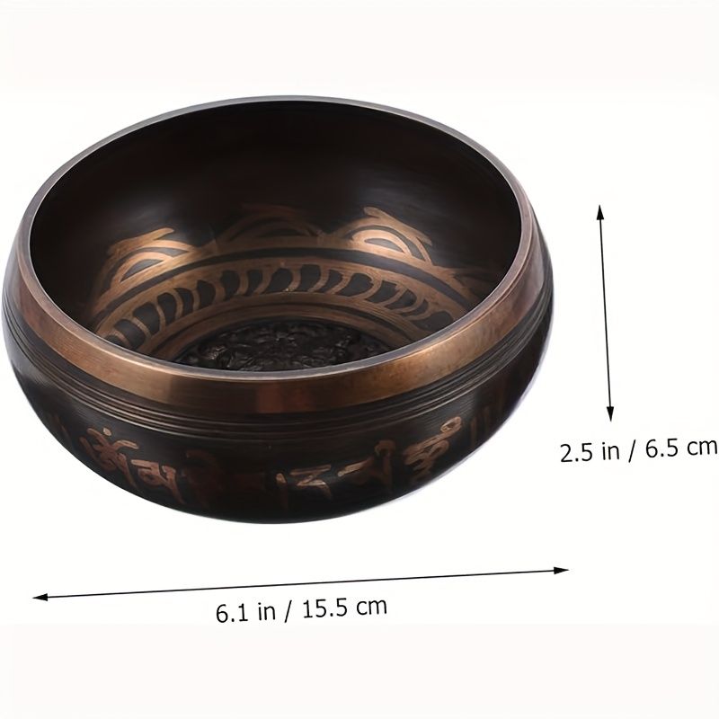5つの仏像彫刻が入った6インチのシンギングボウルセット
