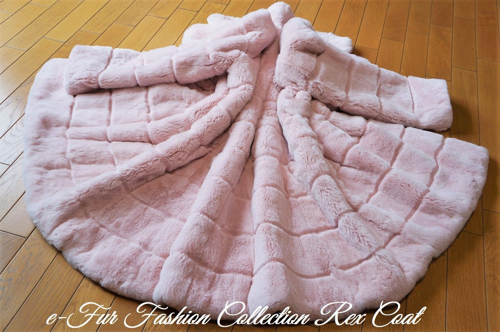 女らしさを上昇させる☆桜ピンクフォックス×レッキス毛皮コート 女らしさを上昇させる☆桜ピンクフォックス×レッキス毛皮コート
