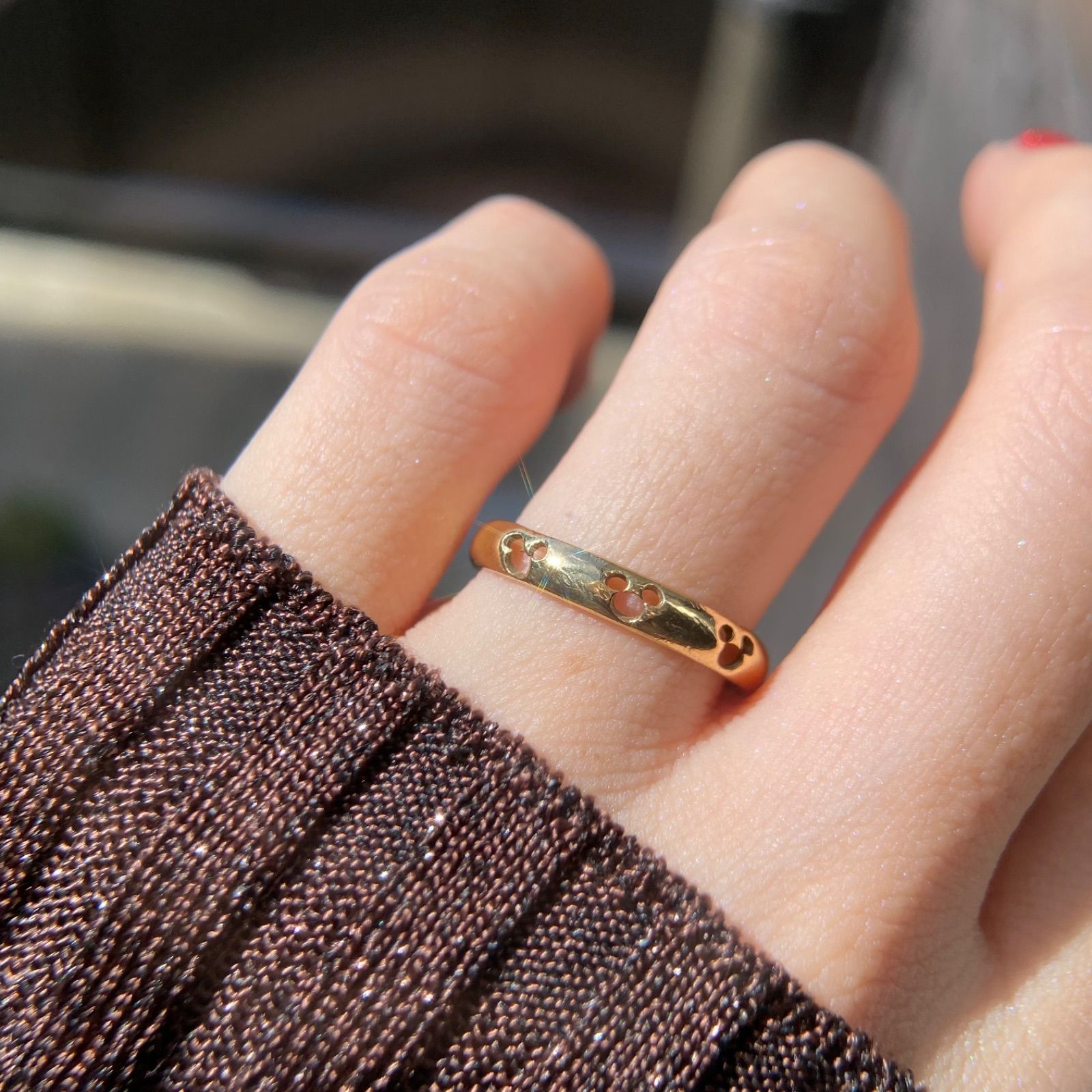 【買取店】K18 公式 ディズニー 透かし 甲丸リング 15号 2.5g 買取店】K18 公式 ディズニー 透かし 甲丸リング 15号 2.5g C1741