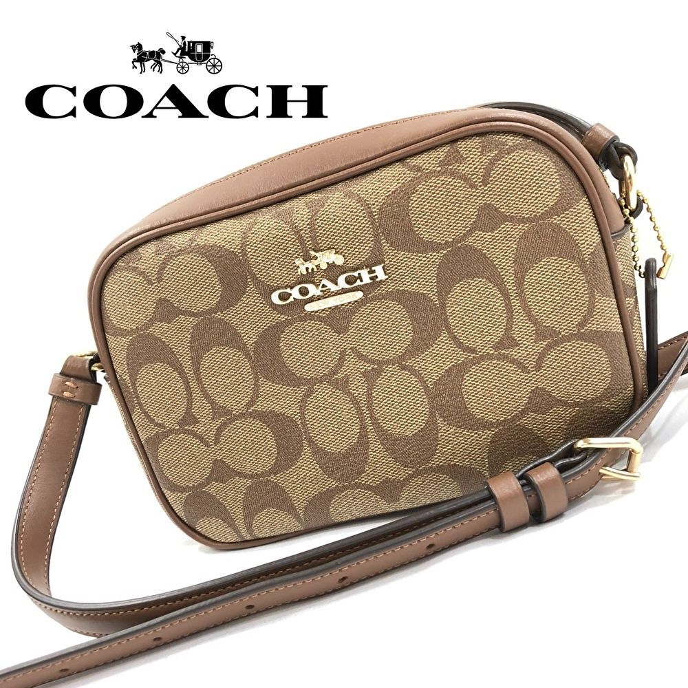 !! COACH コーチ ショルダーバッグ シグネチャー ジェイミー ブラウン ベージュ C9926 クロスボディ カメラバッグ レディース ブランド バッグ