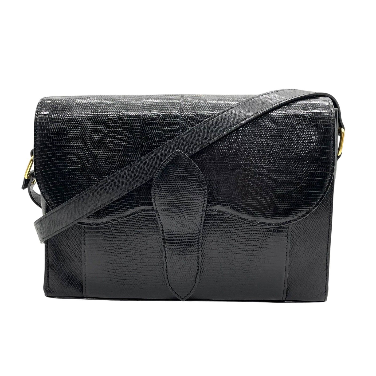 美品 イヴ サンローラン YVES SAINT LAURENT 型押し ショルダーバッグ 