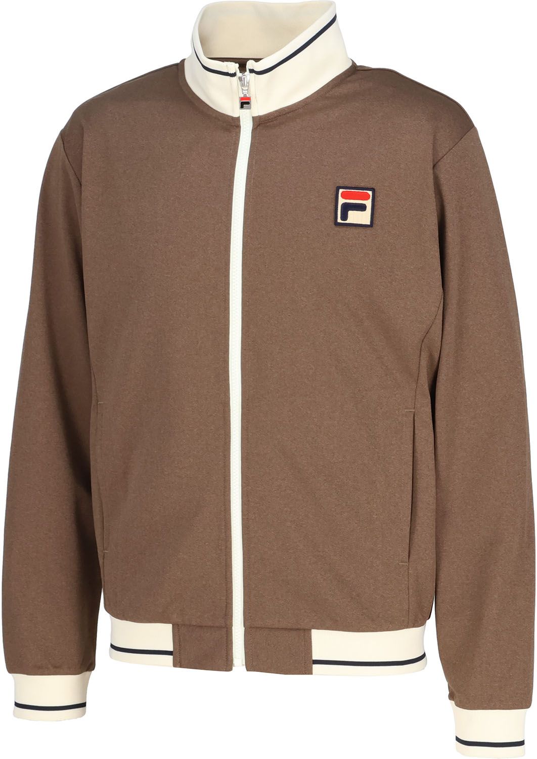 フィラ FILA テニス トラックジャケット メンズ 男性 大人 長袖 アウター 上着 ジャージ トップス ウェア ロゴ ワンポイント デニム風 部活動 クラブ サークル スクール 練習 EM0272 06Z ブラウン