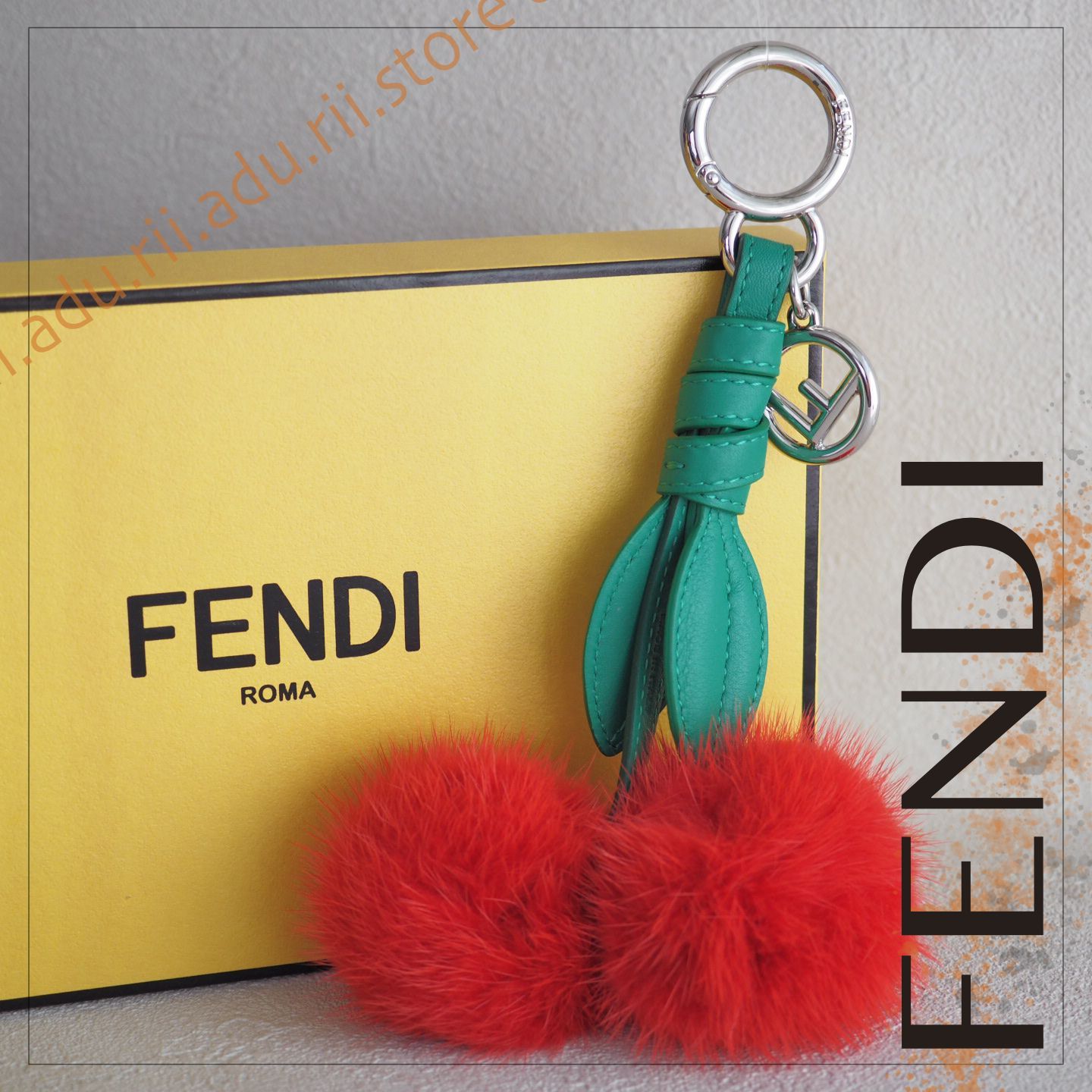 未使用 フェンディ FENDI さくらんぼ チェリー CILIEGIE チャーム キーホルダー 7AR642 6Y9 赤緑 ミンクファー リアルファー  ブランド - メルカリ