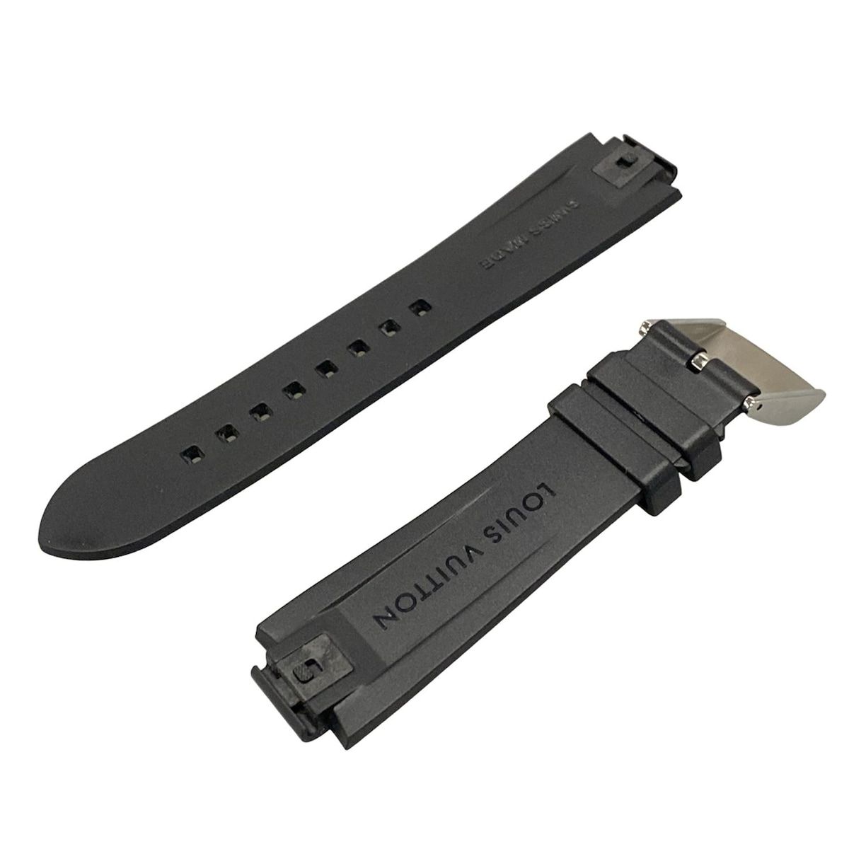 ルイヴィトン 小物 タンブール ブラック ルイ ヴィトン ラバー ストラップ R15136 黒 腕時計替えベルト タンブール用替えベルト