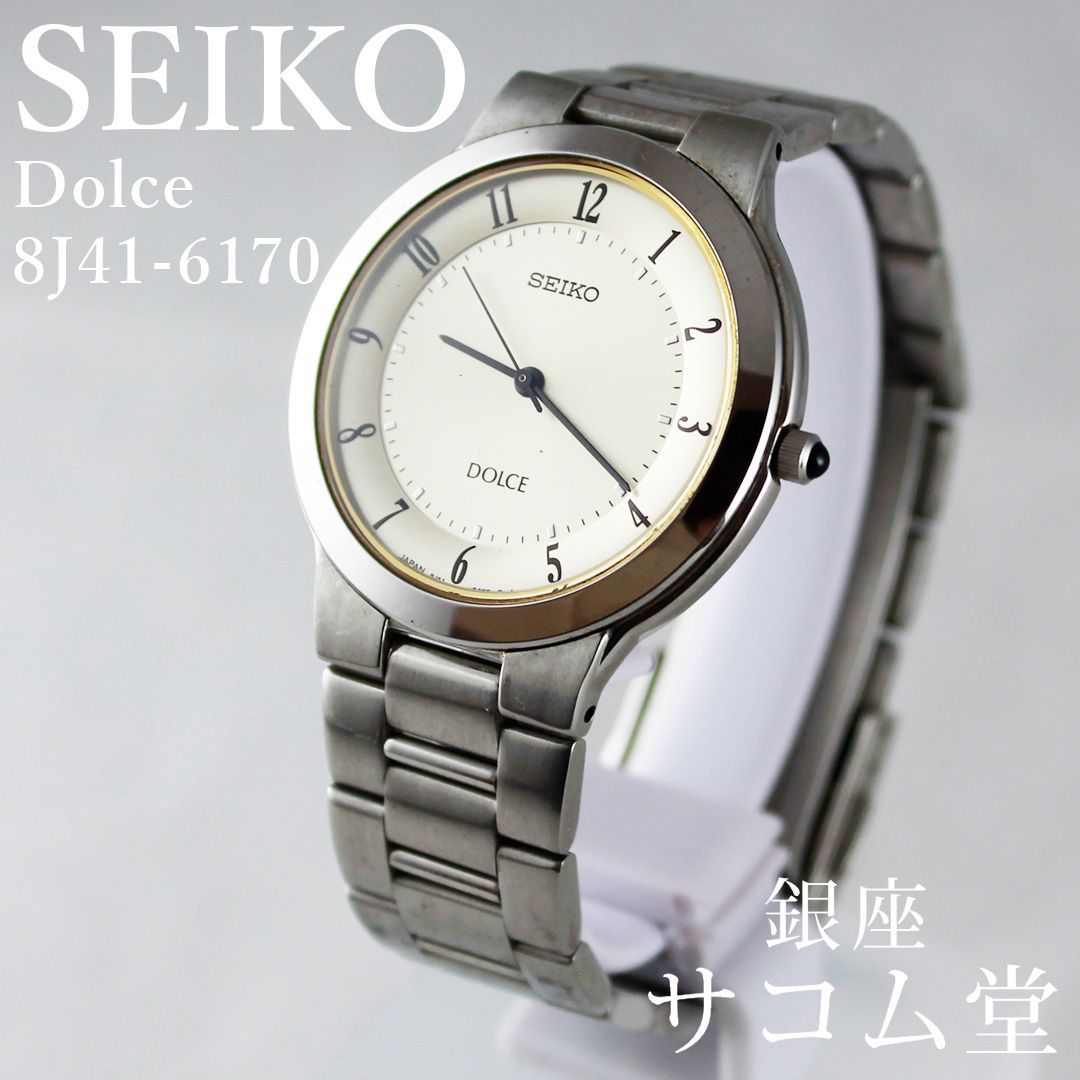 T28-2 SEIKO Dolce ドルチェ メンズ 腕時計 8J41-6170 ホワイト文字盤