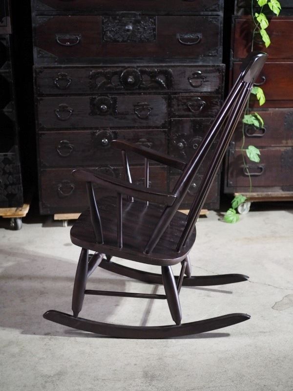 ヴィンテージ　ロッキングチェア　古家具 ヴィンテージ ウッド ファブリック ロッキングチェア