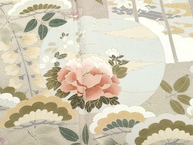 平和屋着物○訪問着 友禅 作家物 草花文 暈し染め 仮絵