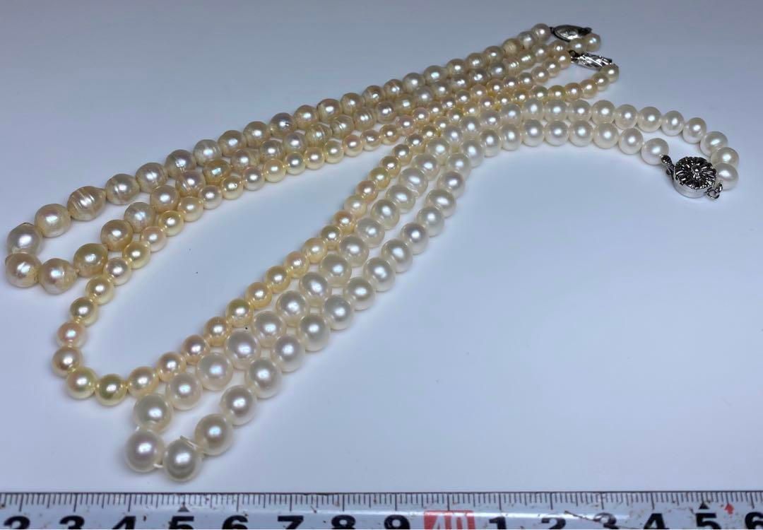 本真珠 ネックレス3本 大玉含む 89g 東な6-1015 2F