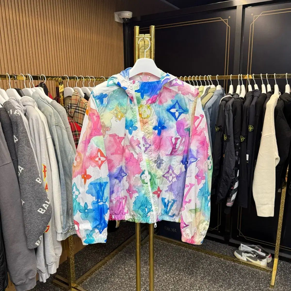 ルイ ヴィトン ダミエ スプレッドウィンドブレーカー 50 メンズL 50