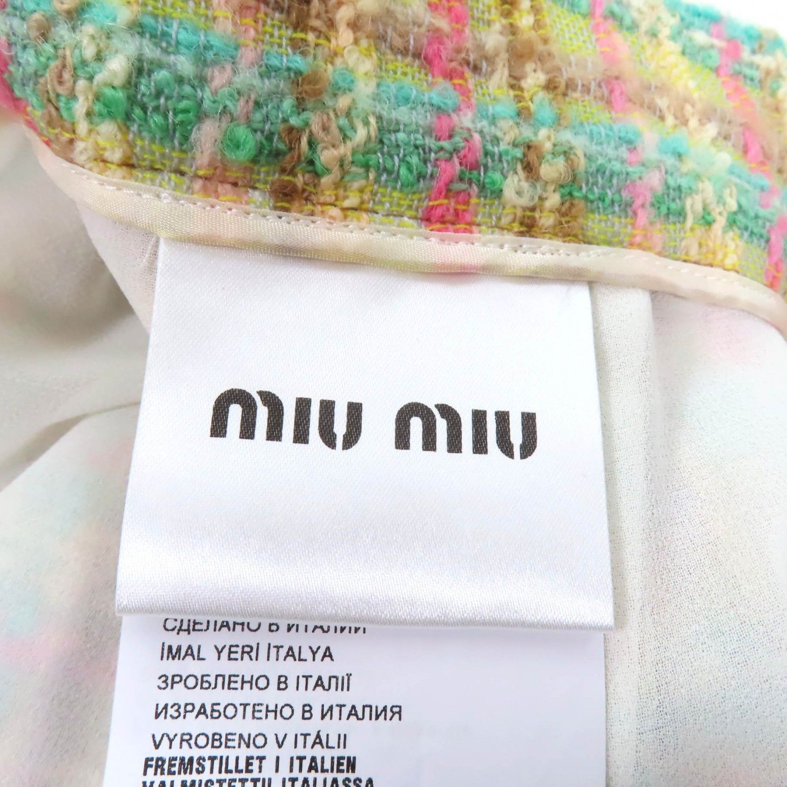 極美品☆Miu Miu ミュウ ミュウ MG926 ウール モヘア混 台形 ツイード  