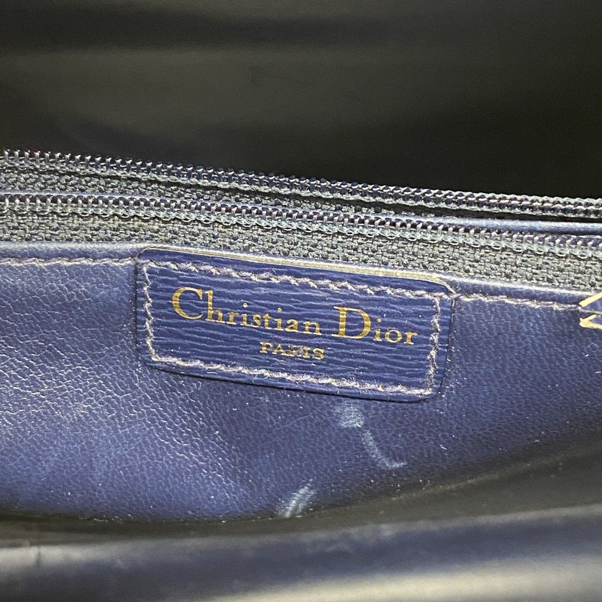 クリスチャンディオール　ハンドバッグ　本革ネイビー Christian Dior - DIOR/ChristianDior(ディオール/クリスチャン