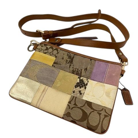 美品　コーチ　s3 キャンバス　シグネチャー　パッチワーク　ワンショルダーバッグ コーチ COACH ショルダーバッグ ポーチ パッチワーク マルチ