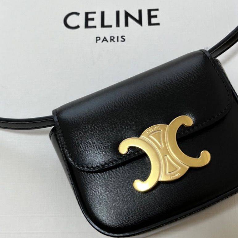 SALE一点限り【新品未使用】セリーヌ　CELINE﻿ ミニ　トリオンフ　ショルダーバッグ ブラック