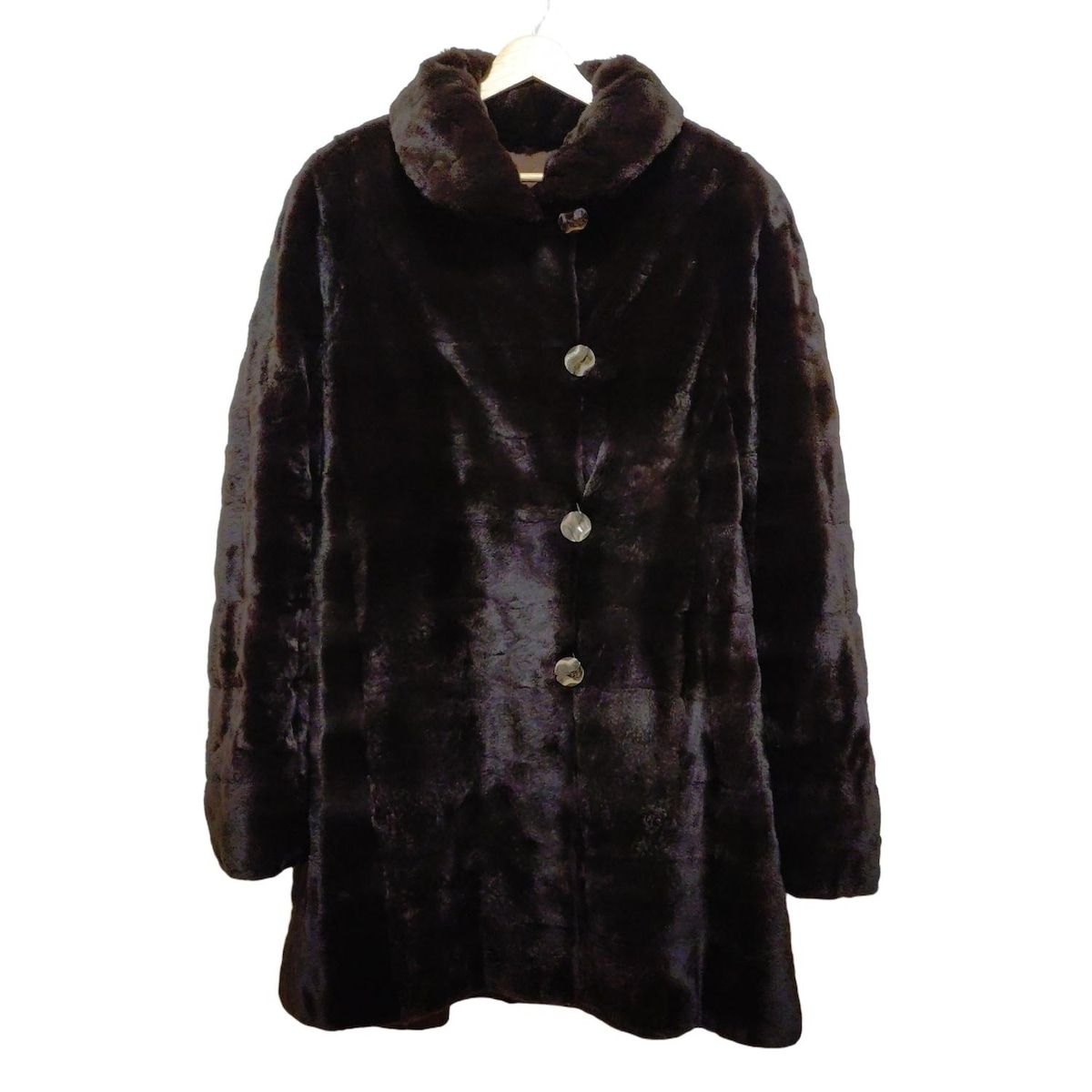 Moon Bat Fur ムーンバットファー コート サイズF レディース - ダークブラウン 長袖|シルク|ファー|fond|リバーシブル|秋|冬