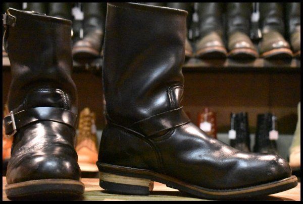 9D PT91プリント 94年05月刻印 レッドウィング 2268 エンジニア ブラッククローム スチールトゥ ブーツ redwing HOPESMORE FJ185