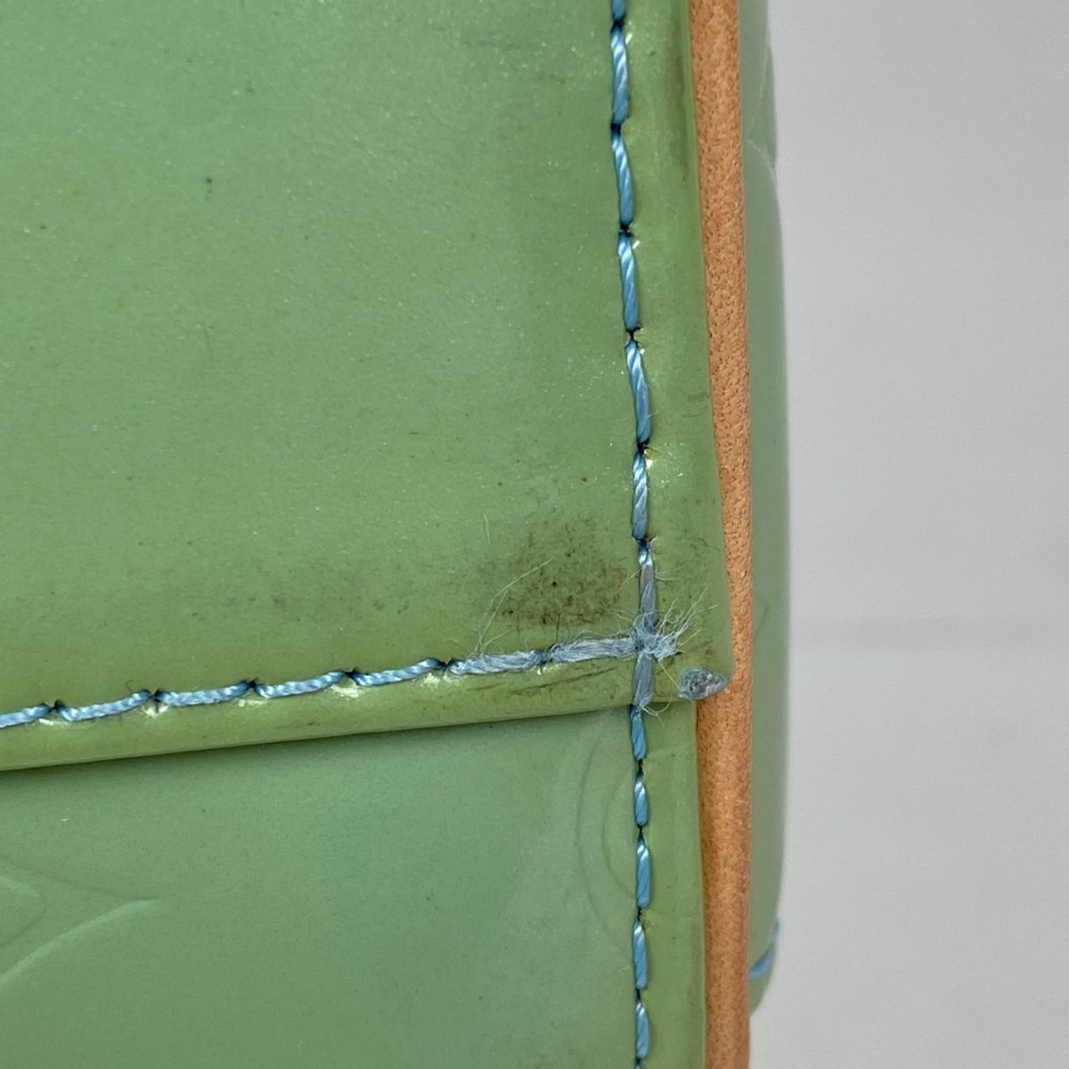 ジャンク品ルイヴィトン ボストンバックヴェルニベビーブルー